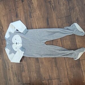3/$15! Carter's 4t wolf fleece zip up footie sleeper pajamas